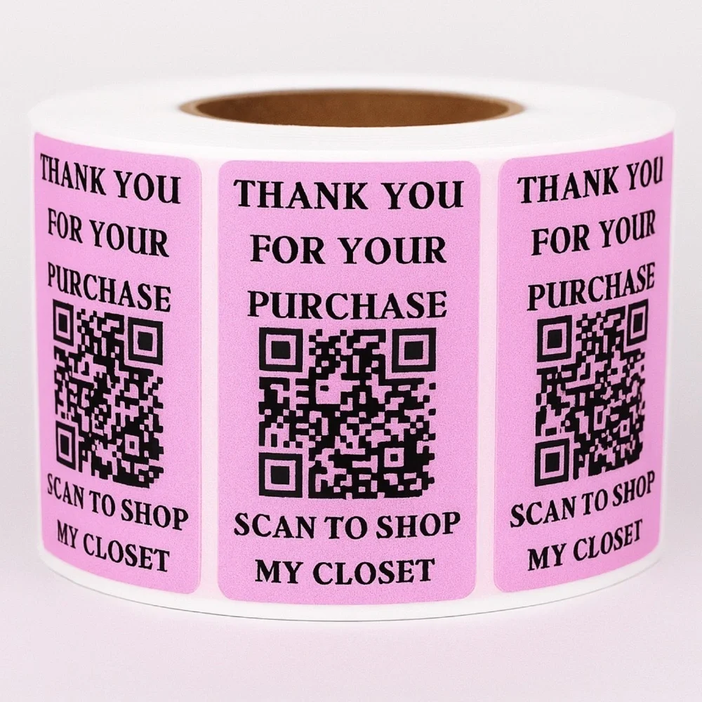 QR code stickers for Poshmark closet-thank you for your purchase-100pcs  2.25